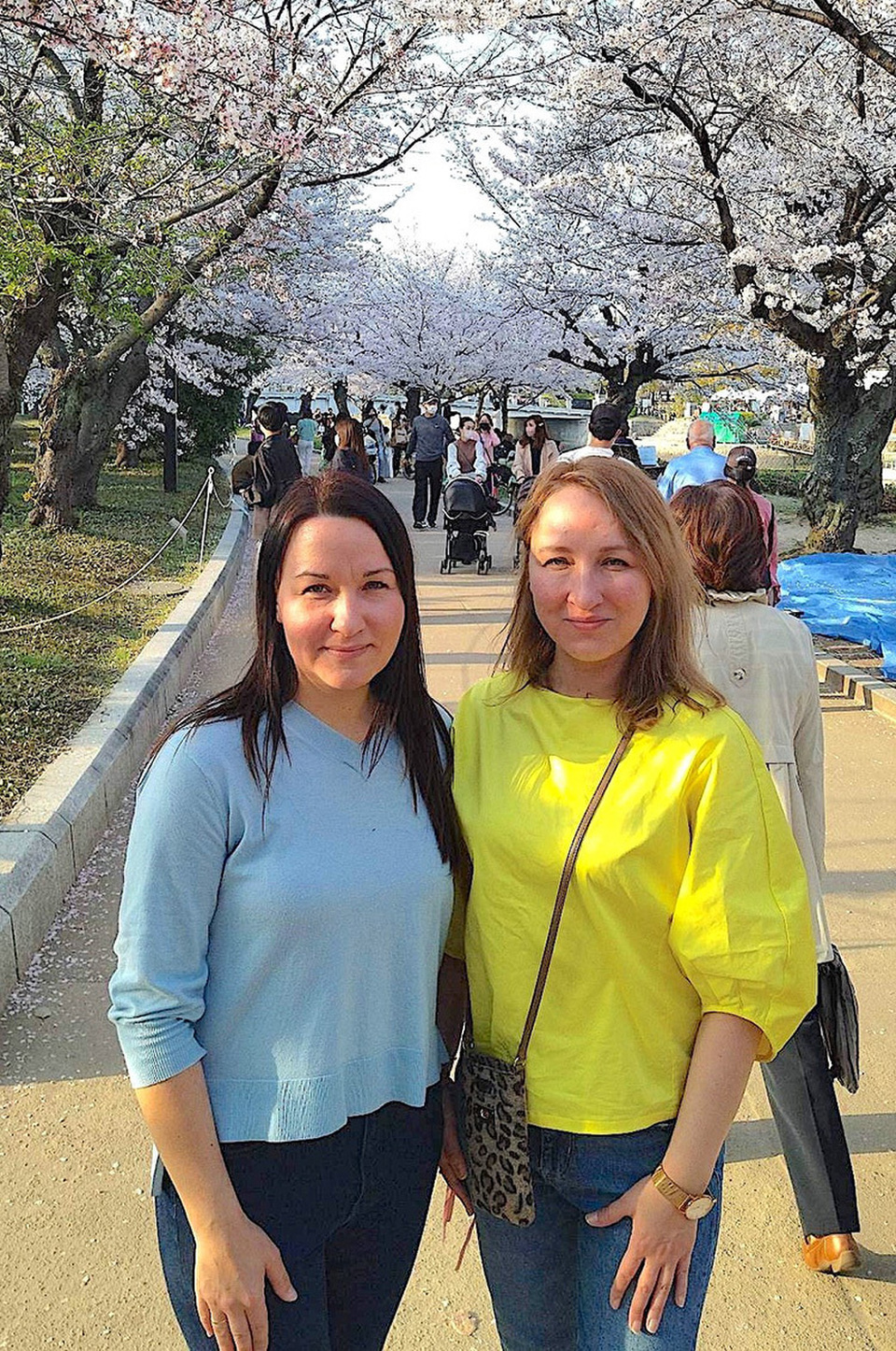 Khot’na Anastasiya, left, and her sister who has evacuated from Ukraine after  the Russian aggression.