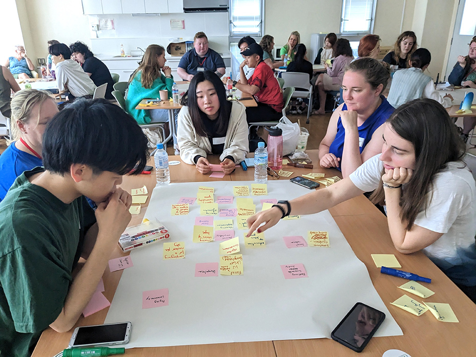 Students participate in Fukushima Ambassadors Program engaging in group discussions.